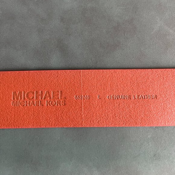 Michael Kors Genuine Leather Brown Belt with Silver MK Buckle - Picture 8 of 8